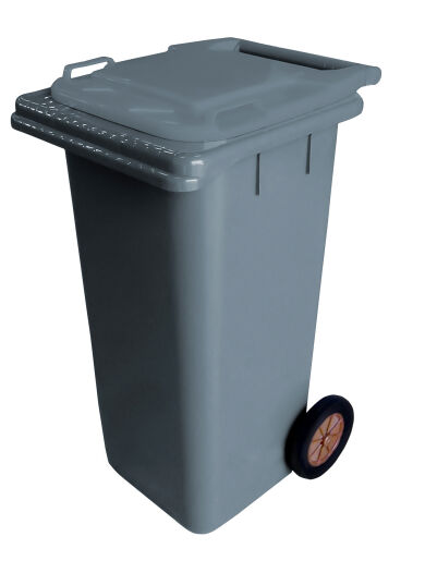 120L GREY PLASTIC WASTE CONTAINER/GREY LID