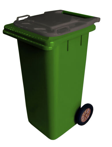 120L GREENPLASTIC WASTE CONTAINER/ GREY LID
