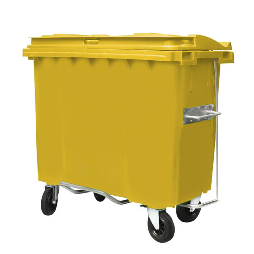 CONTENTOR 660L AMARELO COM PEDAL
