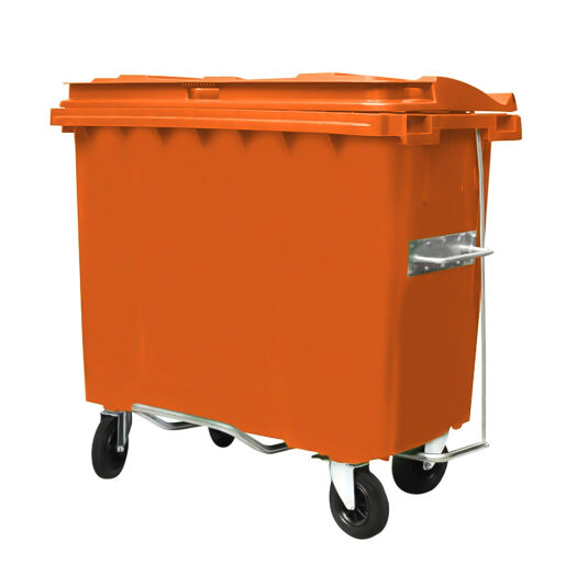 CONTENTOR 660L LARANJA COM PEDAL