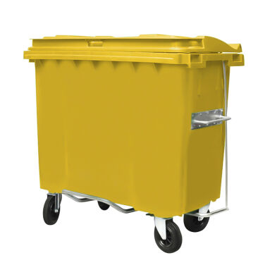 CONTENTOR 660L AMARELO COM PEDAL