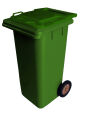 120L GREEN PLASTIC WASTE CONTAINER/GREEN LID