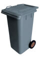 120L GREY PLASTIC WASTE CONTAINER/GREY LID