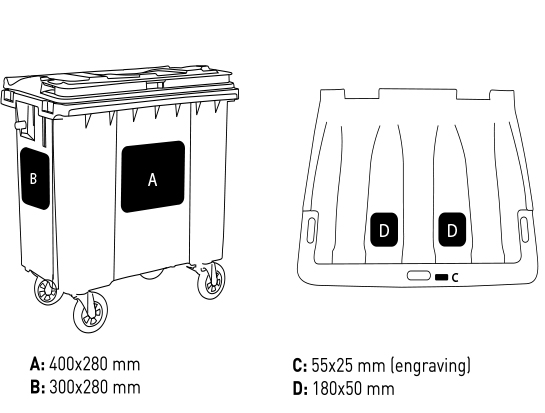 1100L WASTE PLASTIC CONTAINER 
