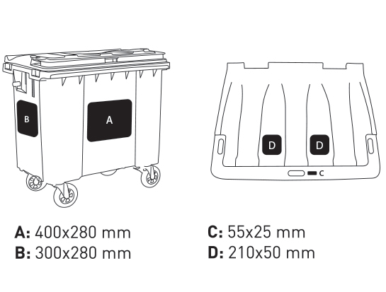 660l WASTE PLASTIC CONTAINER 